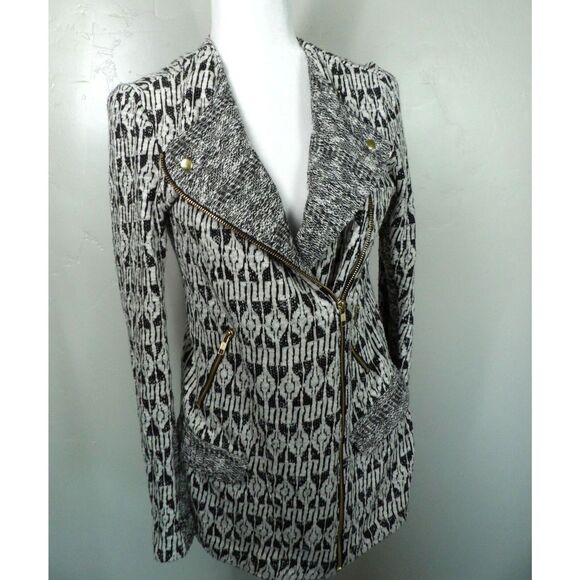 Lucky Brand‎ Jacket Womens Small Moto Long Asymmetrical Zipper Sweater - Picture 1 of 11